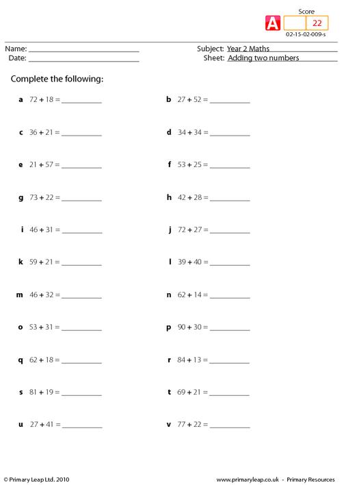 numeracy adding three numbers worksheet primaryleapcouk