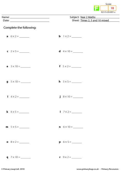 Numeracy: Multiply or divide | Worksheet | PrimaryLeap.co.uk