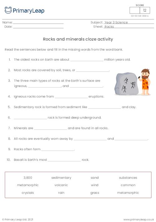 science reading comprehension the rock cycle worksheet primaryleap co uk