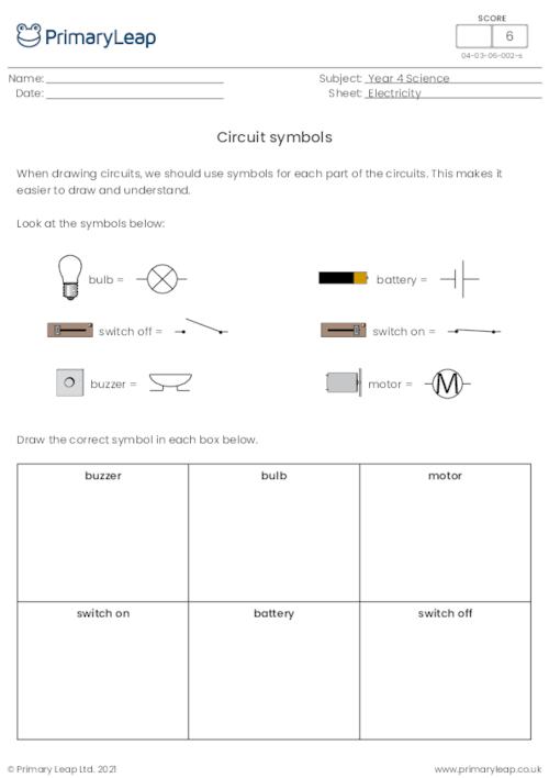 science circuit symbols worksheet primaryleap co uk