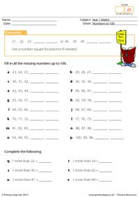 Numbers up to 100
