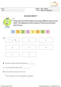 Maths investigation - Can you make 7?