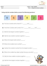 Using the correct numbers