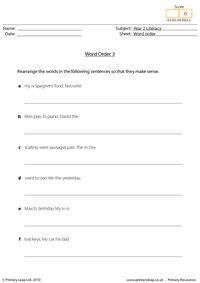 Word order 3