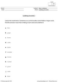 Looking at words 1
