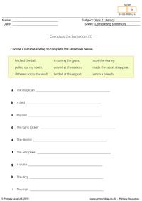 Completing sentences (1)