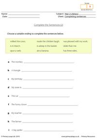 Completing sentences (2)