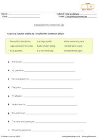 Completing sentences (4)