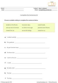 Completing sentences (5)