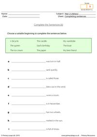 Completing sentences (6)
