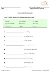 Completing sentences (7)