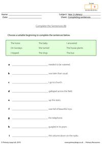 Completing sentences (8)