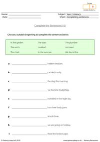 Completing sentences (10)