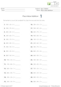 Place value addition 1