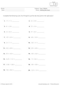 Adding Decimals