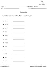 Finding words that rhyme 2