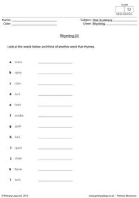 Finding words that rhyme 3