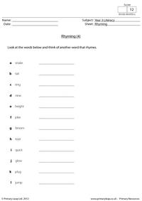 Finding words that rhyme 4