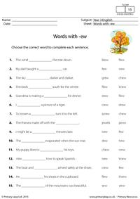Words with -ew