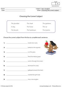 Choosing the Correct Subject