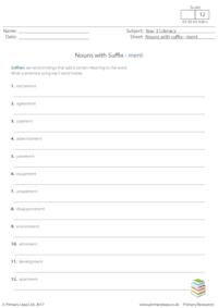 Nouns with Suffix - ment