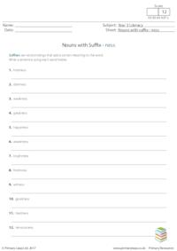 Nouns with Suffix - ness