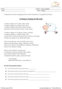 Poetry - A Sheep is Asleep On My Sofa