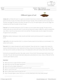 Reading comprehension - Types of soil