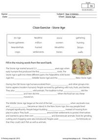 Cloze Exercise - The Stone Age
