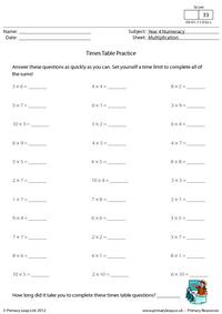 Times table practice
