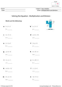 Solving the Equation - Multiplication and division