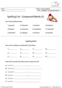 Spelling List - Compound words (3)