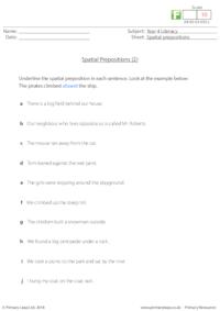 Spatial prepositions (2)