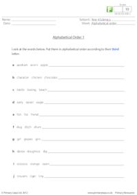 Alphabetical order 1