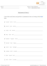 Alphabetical order 2