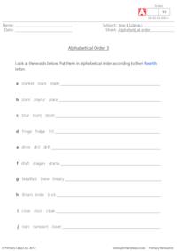 Alphabetical order 3