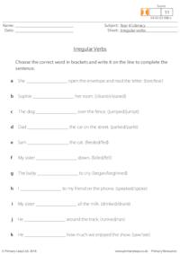 Word work - Irregular verbs