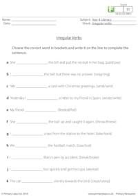 Word work - Irregular verbs