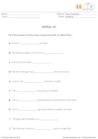 Spelling - 'at' 2