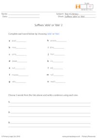 Suffixes 'able' or 'ible' 2