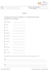 Suffixes 'or' and 'er' 2
