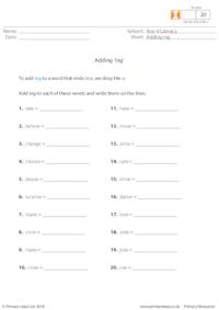 Adding 'ing' 2