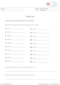 Adding 'ing' 3