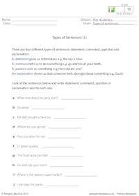 Types of sentences 1