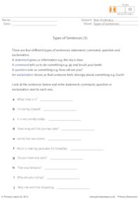 Types of sentences 3