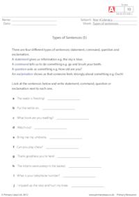 Types of sentences 5