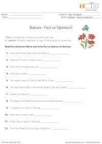 Nature - Fact or Opinion?