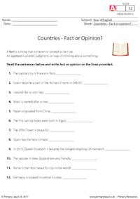 Countries - Fact or Opinion?