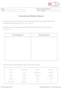 Concrete and Abstract Nouns