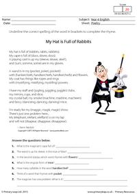 Comprehension - My Hat is Full of Rabbits